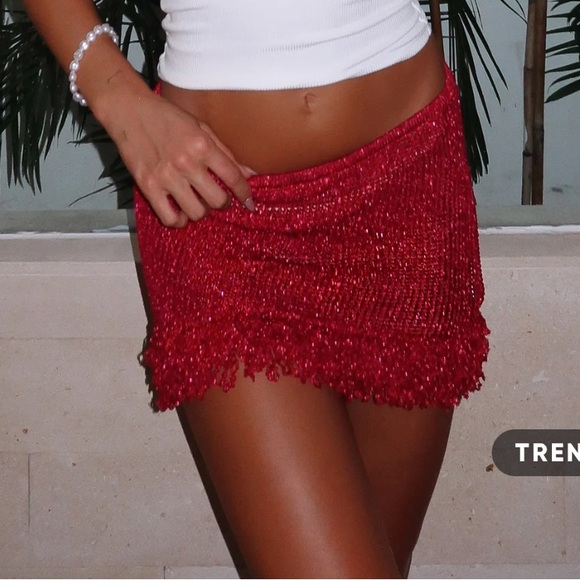 White Fox Cha Cha Knit Mini Skirt Raspberry - Picture 2 of 3